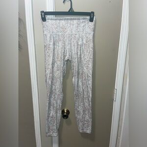 Athleta White and Pink Patterned Leggings